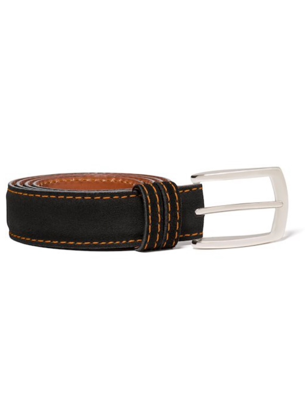 J. Hilburn Men’s Belt Suede 35MM Custom Suede Leather Belt Black/Orange size 42